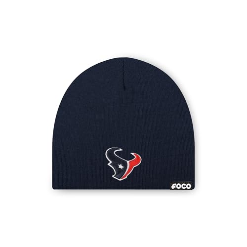 FOCO Houston Texans NFL Basic Primary Logo Skull Beanie - Navy
