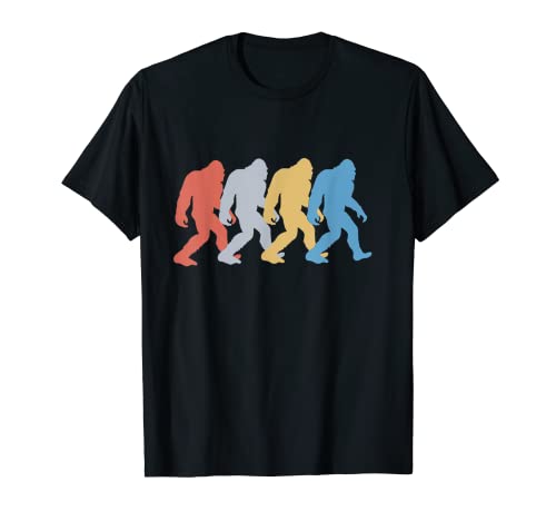 Bigfoot Silhouette Retro Pop Art Sasquatch Gráfico Camiseta