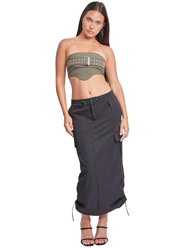 YMI Jeans Women's Midi Cargo Parachute Skirt4
