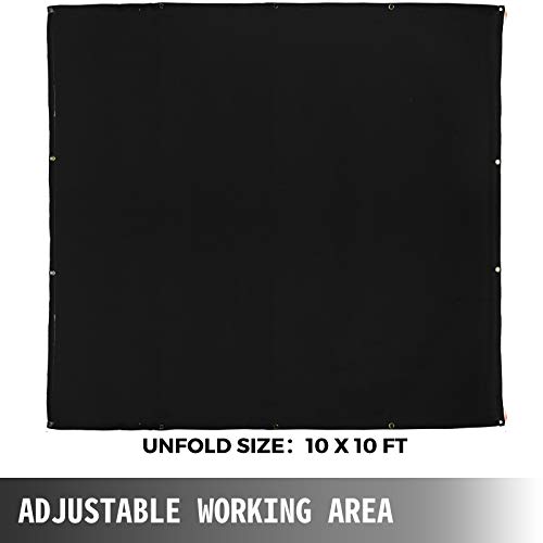 Image of VEVOR 10 x 10 Ft Welding Blanket Black Fiberglass Blanket Portable Fiberglass Fire Retardant Blanket Welding Mat Welding Fireproof Thermal Resistant Insulation With Carry Bag