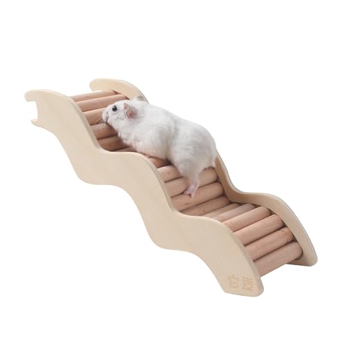 Tafit Hamster Ladder Bridge - Wooden Hamster Climbing Toy for Cage Decor and Accessories Ideal for Hamsters Gerbils Mice and Small AnimalsLarge-9.45