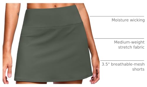 Image of SANTINY 13.5 inch /15 inch Skorts for Women with 2 Pockets High Waisted A Line Casual Pickleball Golf Skort Athletic Tennis Skirt