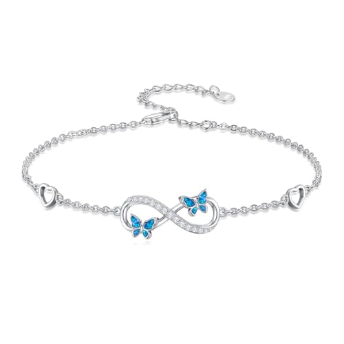 Image of 925 Sterling Silver Layered Ankle Bracelets for Women Jewelry Gifts | 925 Sterling Silver Layered Sea Turtles /Elephant /Wave Anklet Animal Bracelet Summer Ocean Beach Jewelry Gifts for Women