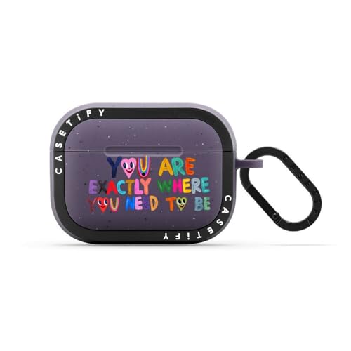 Coque AirPods Pro CASETiFY Bounce violet mat protection antichoc avec anneau