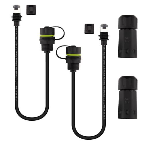 Lonlonty Starlink Ethernet Adapter Gen 3 & Mini mit IP68 wasserdichter Verlängerung, RJ45 Kuppler für Standard V3 & Mini Dishy, bis zu 1.2 Gbps, für Innen- und Außenbereich（2 Pack）