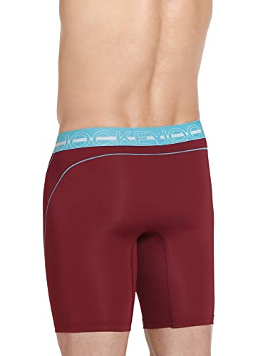 Jockey Sport Men's Underwear Silver Microfiber 9" Long Leg Boxer Brief2