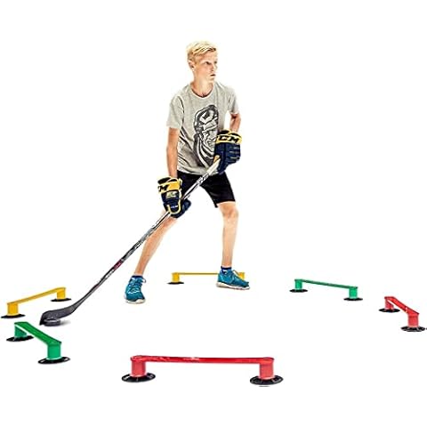 Hockey Revolution Stick Handling Aid - Drill Sticks, Puck Control, Reaction Time and Coordination Equipment - Durable, Lightweight, Portable and Adjustable, Can Be Used On and Off Ice Cover