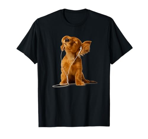 Cute Dog Listening to Music T-Shirt