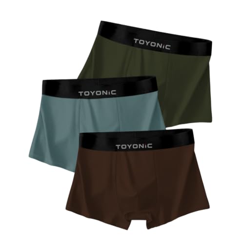 Image of Men's Extra Thin Ice Silk Boxer Briefs (Pack of 3) | Long Leg Elastic Underwear | Breathable & Lightweight Smooth Fabric Trunks