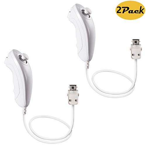 Wii Nunchuck Controller, MODESLAB 2 Pack Nunchuck Joystick Gamepad Controller for Wii/Wii U