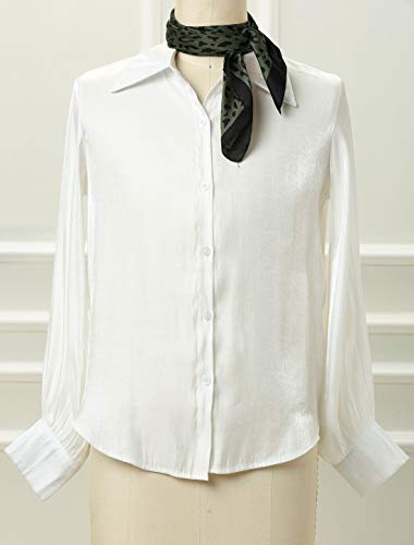 Allegra K 70cm Animal Leopard Print Silk Feeling Square Scarf Kerchief Neckerchief Bandana2