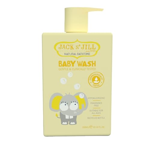 Image of Jack N' Jill Natural Bathtime Baby Wash - Baby Wash for Sensitive Skin, Hypoallergenic, Fragrance Free, Dermatologically Tested, Perfect for Newborns, Vegan - Scent Free, 300 mL (Pack of 1)