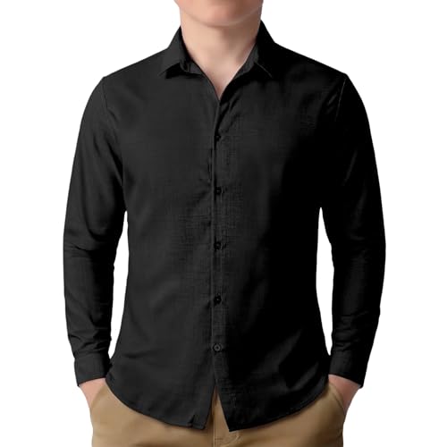 Camisa Niños, Casual De Mezcla Texturizada para, Cómoda Y Transpirable, De Manga Larga con Cuello Abotonado, Resistente Al Desgaste # L