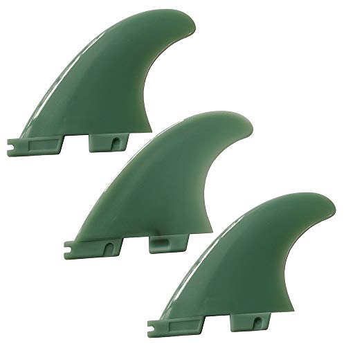 UP100 Tri - G5 Aletas de Tabla de Surf Compatible con FCS 2 fin Box Sup Surf Fin 1 Centro + 2 Lado 3 Colores (Verde oscuro)