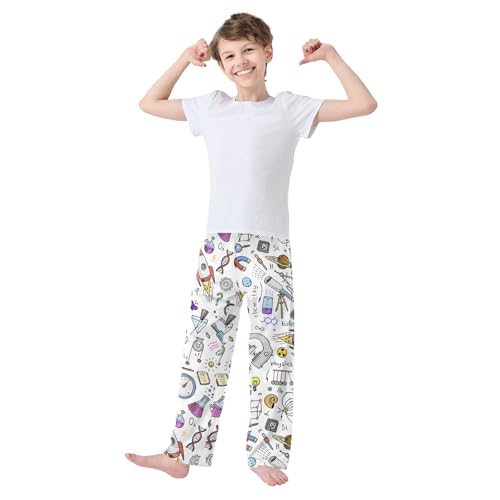 ZZXXB Physics and Mathematics Boys Long Pants Soft Trousers Elastic Waist Kids Lounge Bottoms with Pockets S-XL2
