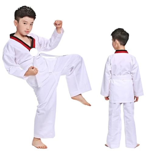 Traje De Judo Trajes de Judo, disfraces, ropa, uniformes blancos Taekwondo, Karate, Dobok, for adultos, uniforme Gi manga larga Unisex(110cm)