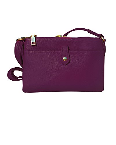 Roma Leathers Gun Concealment Purse - Cowhide Leather - Purple