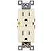 ENERLITES Duplex Receptacle Outlet, Tamper-Resistant, Residential Grade, 3-Wire, Self-Grounding, 2-Pole,15A 125V, UL Listed, 61580-TR-LA-10PCS, Light Almond (10 Pack)