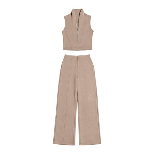 Trajes de pantalón para mujer con chaleco de cremallera que estilizan tu silueta profesional 4