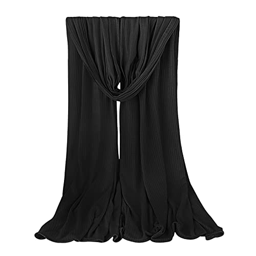 Solid Color Women Jersey Hijab Scarf Fashion Soft Long Muslim Head Wrap Shawls4