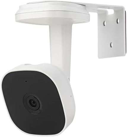 Metal Wall Mount for myQ Smart Garage Security Camera, No Drill Weatherproof Mounting Bracket with Two Easy Installation Ways, Flexible Positing Your Camera for Better View Angle - White (1 Pack)