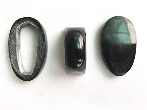 Ox Horn Knob&Scabbard Mouth&End-Cap For Japanese Katana Sword Saya Customization (Black, 001A) #TOP2