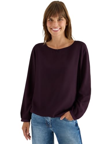 CECIL Bluse in Unifarbe Eggplant red L