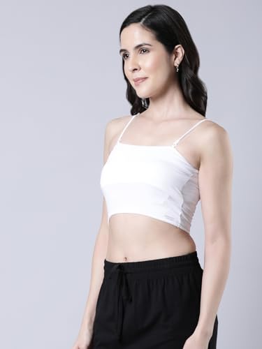 Image of Femmora Body Hugging Crop Top, Soft and Comfortable Cotton Fabric and Adjustable Shoulder Strap and Detachable Cookie Pad, for Women, Pack of 1