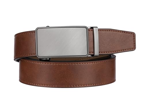 Image of Zitahli Belt Men,Leather Ratchet Belt for Men Dress Casual Every Day with Adjustable Buckle,Trim to Fit For Gift