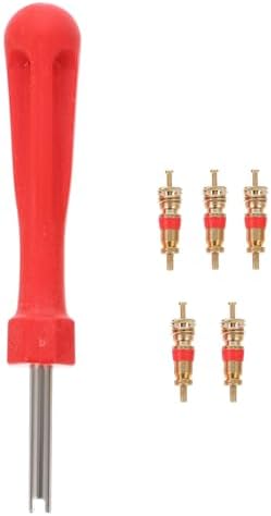 Lasuroa Reifenventil Reparatur Set - 5 Werkzeuge + 30 Kupferventilkerne Für Auto & Fahrrad
