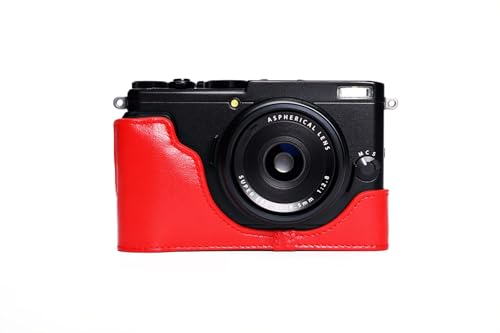 Housse FUJIFILM X70 cuir véritable rouge TP protection appareil photo