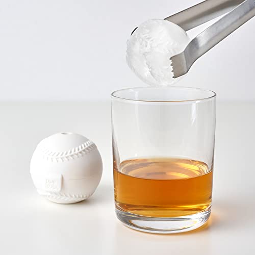 True Zoo Baseball Ice Mold, Silicone Ice Sphere Mold, Novelty Ice Maker, Set Of 1, White, Dishwasher Safe, Ice Cube Tray #TOP4