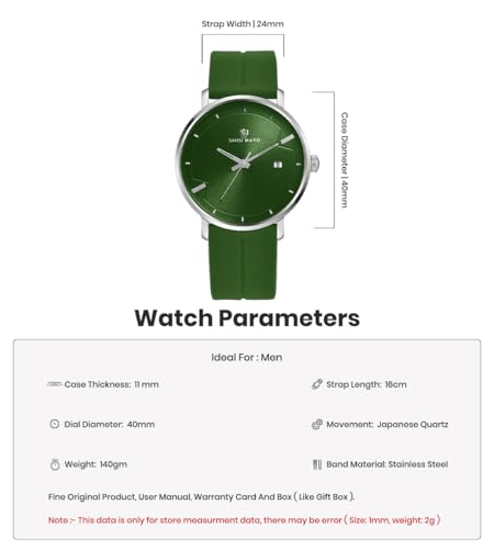 Image of Analog Watch for Men with Silicone Band | Magnetic Lock Strap | Japanese Quartz Movement | Water Resistant | Formal & Casual Wristwatch Gift