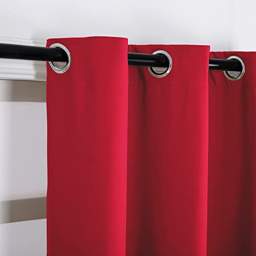 AZZRRO Red Blackout Curtains for Bedroom Pencil Pleat Thermal Insulated Soundproof Curtains for Living room/Boys Bedroom, 2 Panels- W 52x L 84 Inches - Image 4