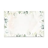 Blank Name Tags Greenery Theme | Perforated 2.25 x 3.5 Inch Name Tag Stickers | 100pcs Name Stickers Name Badge for Wedding, Party, Bridal Shower and Baby Shower