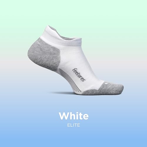 Feetures Elite Max Cushion No Show Tab Ankle Socks - Sport Sock with Targeted Compression - New White, S (6 Pair)2