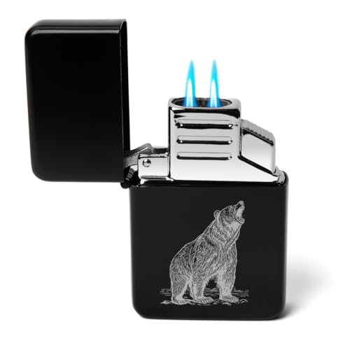 Encendedor De Antorcha Dual Bear Growling Negro miniatura 1