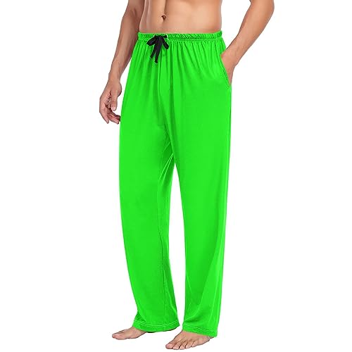 Ollabaky Solid Color Pajama Pants Men's Pajama Bottoms Sleep Lounge Pjs Pants4