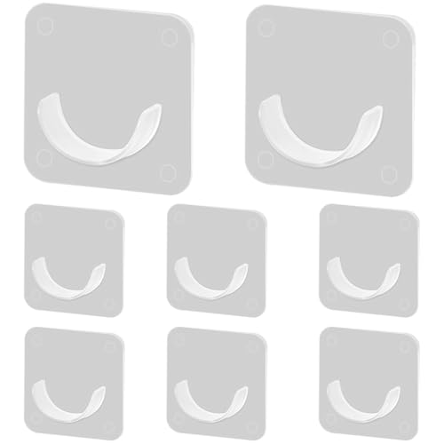8Pcs Adhesive Shower Rod Holders, Transparent Shower Curtain Rod Holder, Tension Curtain Rod Bracket No Drilling for Windows, Wall