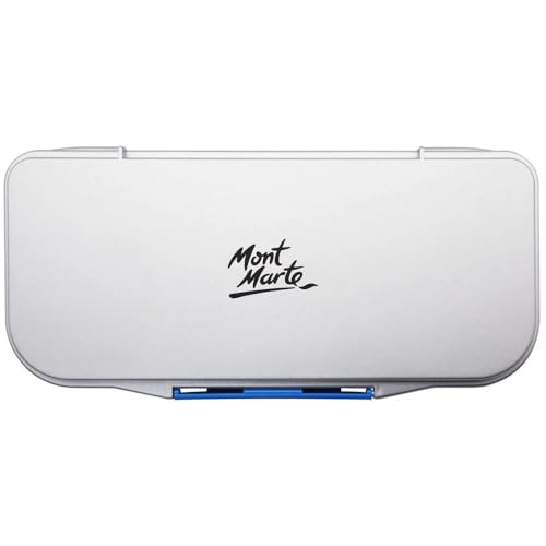 Image of Mont Marte Airtight Watercolor Palette 16 Slot. 3 Mixing Areas and 16 Deep Color Wells.