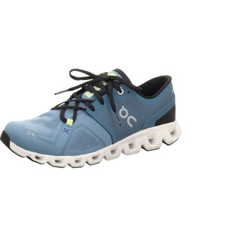 Image of On Men's Cloud X 3 Running Shoes, Pewter /White, 8 US