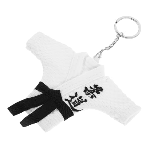 TOYANDONA Llavero de Artes Marciales Uniforme Blanco Colgante Pequeño para Amantes del Karate Accesorio Divertido y Obsequio Temático para Graduación y Cumpleaños