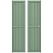 Ekena Millwork ARW101BF414X47TGH Americraft Four Exterior Real Wood Two Equal Panel Framed Board-n-Batten Shutters (Per Pair), 14"W x 47"H, Track Green