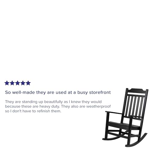Image of Flash Furniture Winston All-Weather Poly Resin Rocking Chair in Black