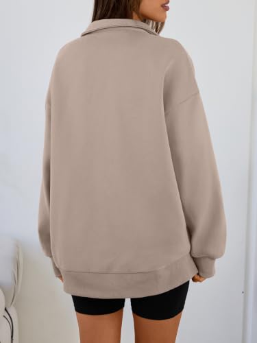 Image of Trendy Queen Women's Oversized Sweatshirts Half Quarter Zip Fleece Sweaters