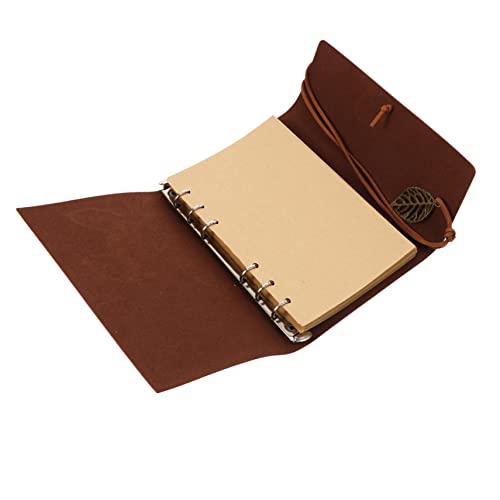 HONMEET ハンドブック スケジュール記録メモ帳 ルーズリーフノート ヴィンテージの毎日のメモ帳 スパイラルメモ帳 旅のメモ帳 note ですノート 毎日の旅日記 管理手帳 プ Coffee