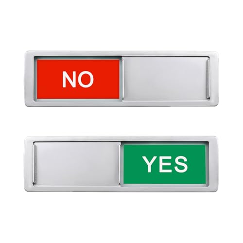 Image of Yes /No Slider Sign,Slider Indicator Tells Whether Yes or No, Indicator for Mailboxes, Offices, Homes-7'' x 2'' - Silver
