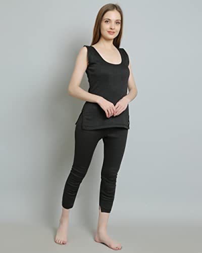 Image of LB Women's Cut Sleeve Top & Pyjama Thermal Winter Innerwear Set