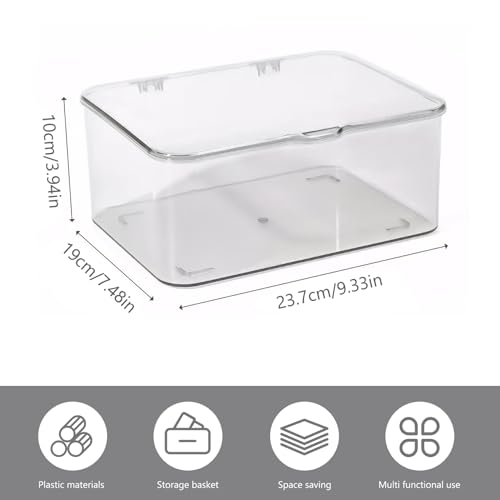 Boîte de rangement transparente 9x8x4 pouces avec couvercle empilable - 3