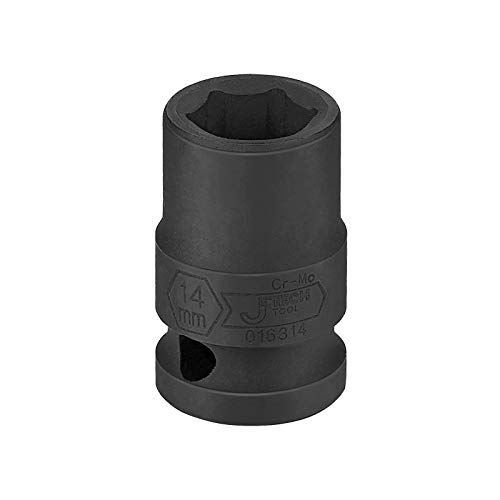 Image of Jetech 14mm Impact Socket Single - 1 /2 inch Drive, 6-Point, Heat Treated Chrome Molybdenum Steel (Cr-Mo), Metric Standard Depth for High-Torque Impact Wrench
